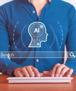 Search engine with AI to improve and optimize data search. AI-enabled search engine and chat bar.